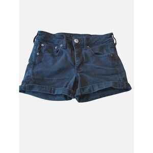 American Eagle Midi‎ Next Level Stretch Black Denim Shorts Womens Size 4